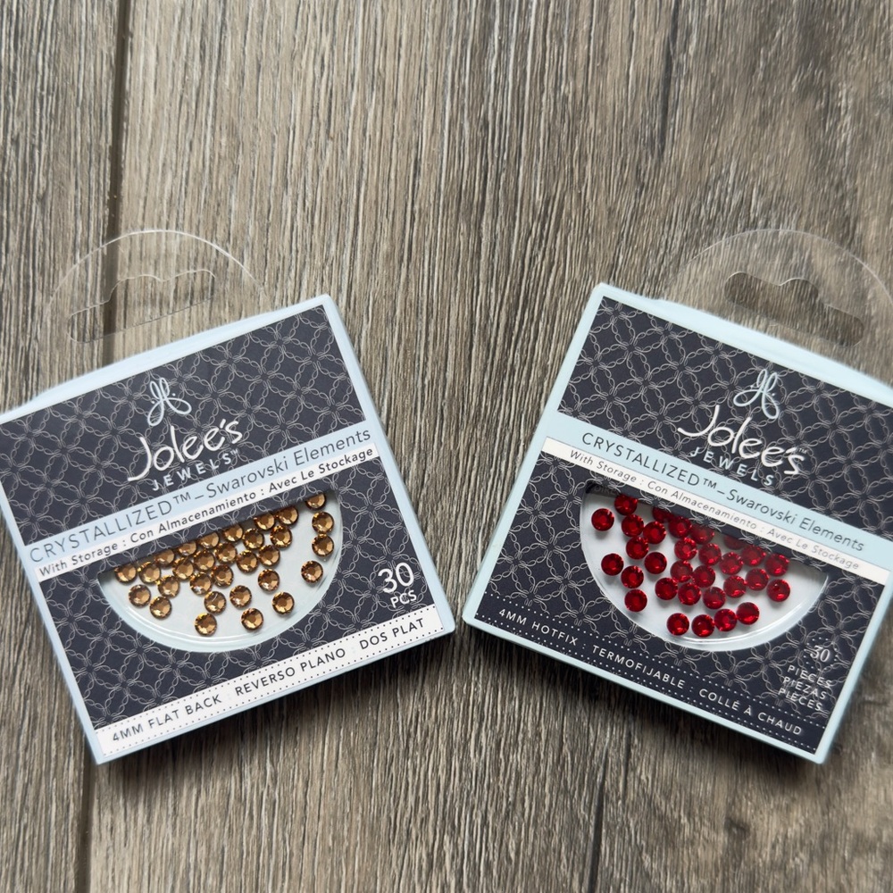 Swarovski Crystalized Elements in Gold and Red